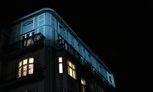 An Old Illuminated House