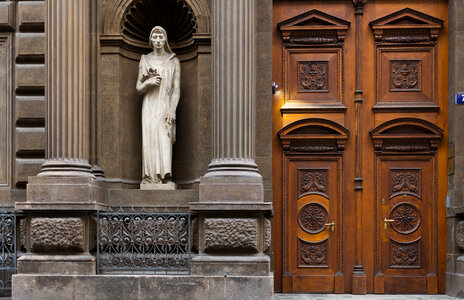 Vintage Wooden Door in Prague photo