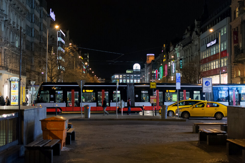Prague Wenceslas Square at Night