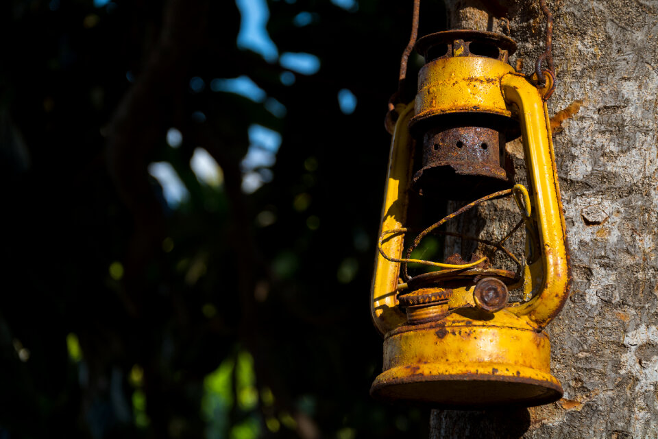 Old Rusty Oil Lamp