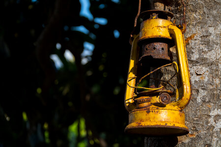 Old Rusty Oil Lamp photo