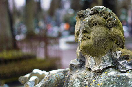 Broken Statue in a Cemetery photo