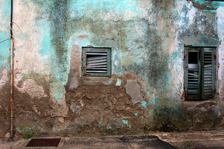Old Blue House Wall