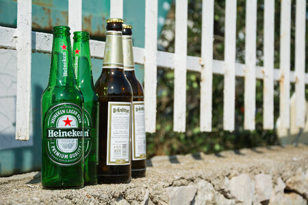 Beer Bottles on the Street photo