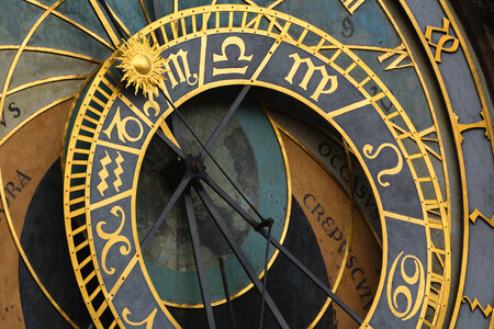 Prague astronomical clock close up photo