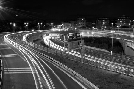 The Car Light Trails in the City photo