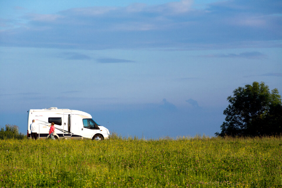 Caravan on the meadow