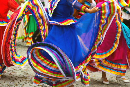 A dancers in a colorful dress photo