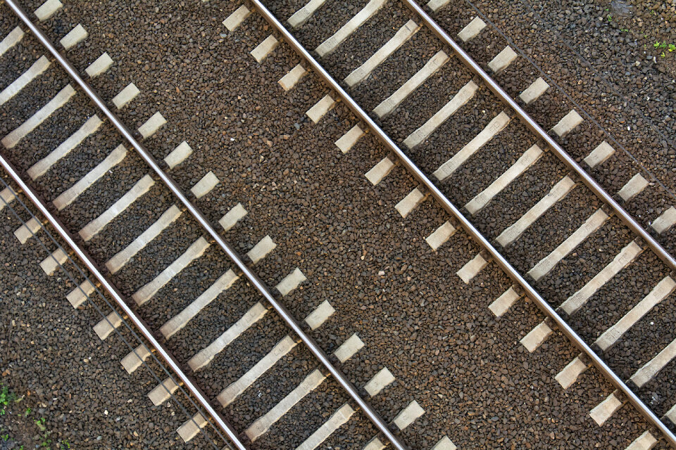 Train tracks top view