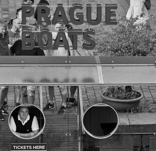 Prague boats street image