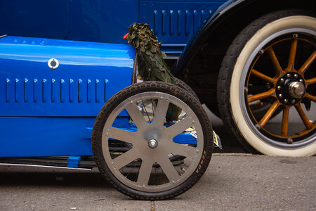 Old Blue Bugatti Type 35 Sports Car photo