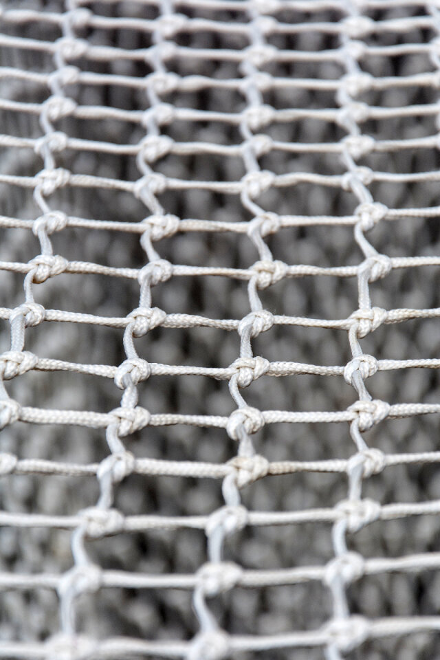 White net of soccer goal in detail