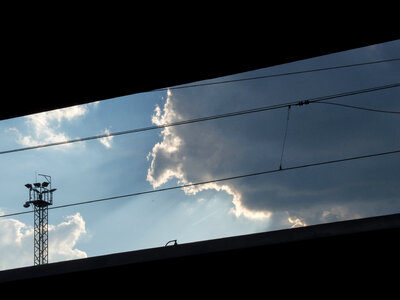 Clouds from railway station photo