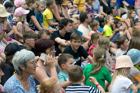 Crowd Of People And Children photo