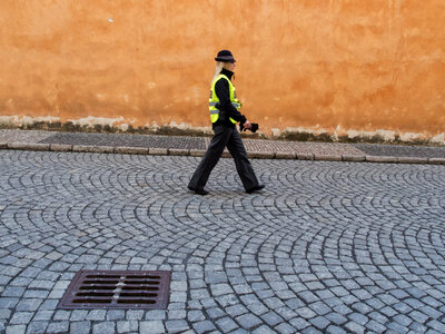 Police Woman Walking photo