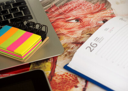 Working Desk Of Creative Designer photo