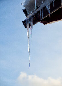 Icicle on the gutter photo