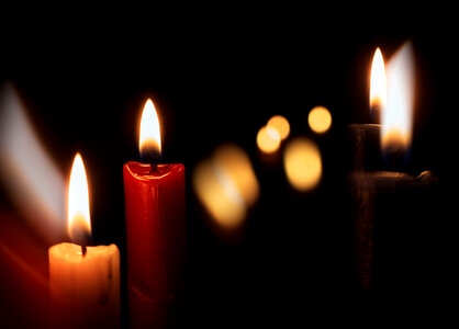Candles On A Black Background