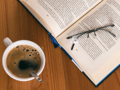 Book, Coffee And Glasses photo