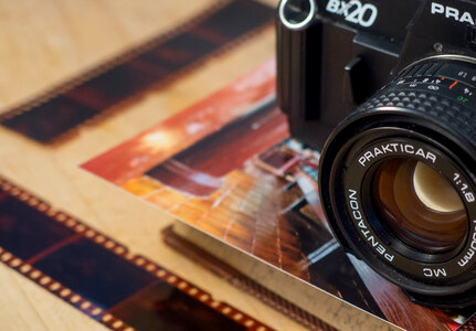 Analog SLR Camera And Film photo