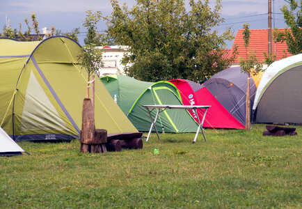 Tents at the campsite photo