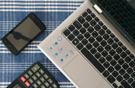 Phone, Laptop And Calculator photo