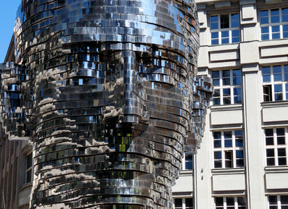 Modern Franz Kafka Statue In Prague photo