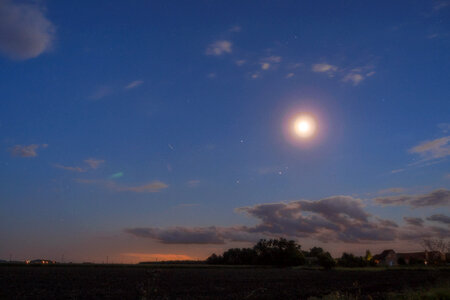 Early Night Sky With Moon