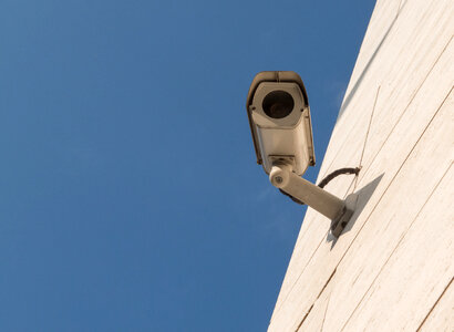 CCTV Camera On Modern Building photo