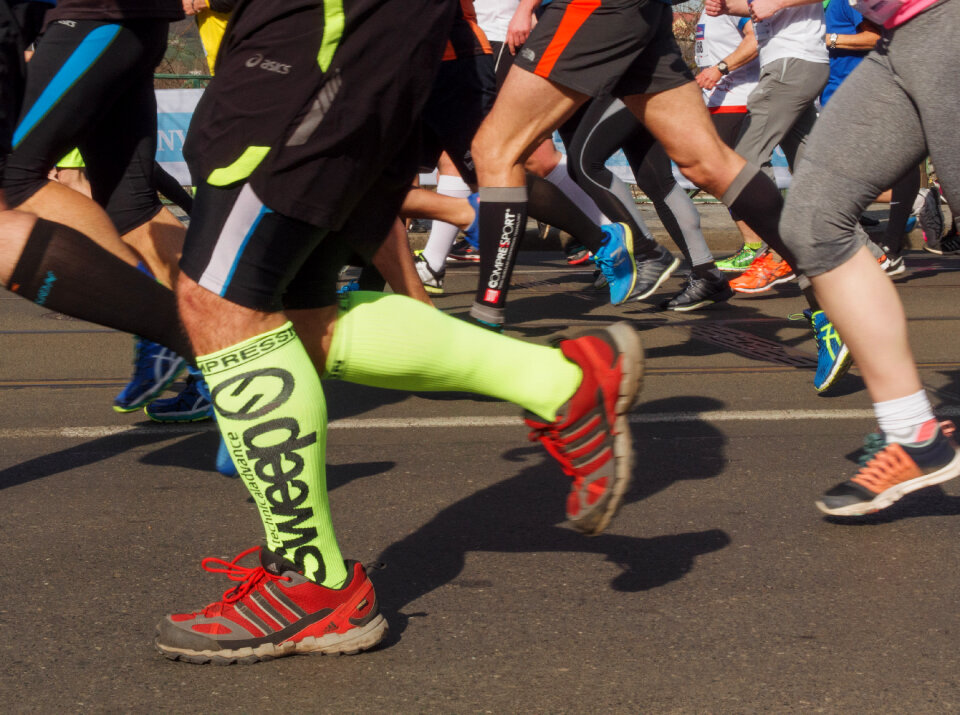 Runners on the marathon