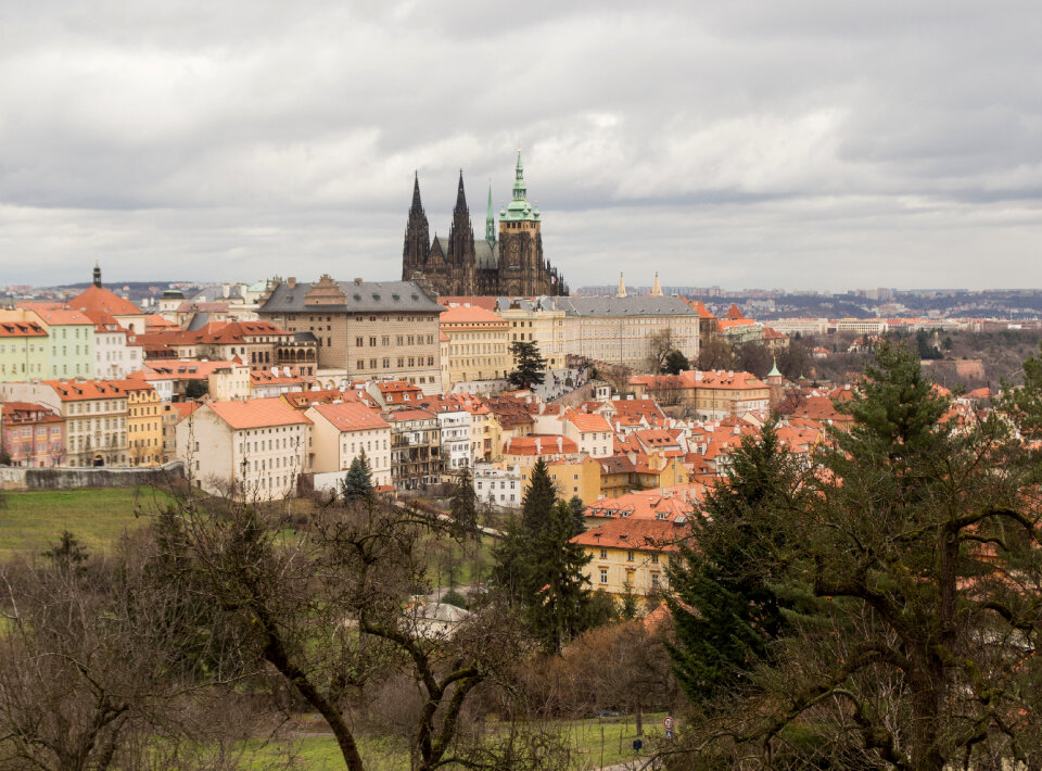 View to Prague Castle from Petrin hill