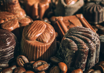 Chocolate and coffee beans