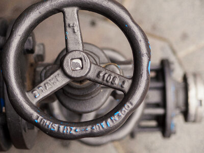 Old water valve close up