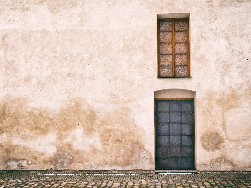 Old door and window in Prague