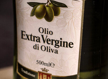 Olive oil in bottle