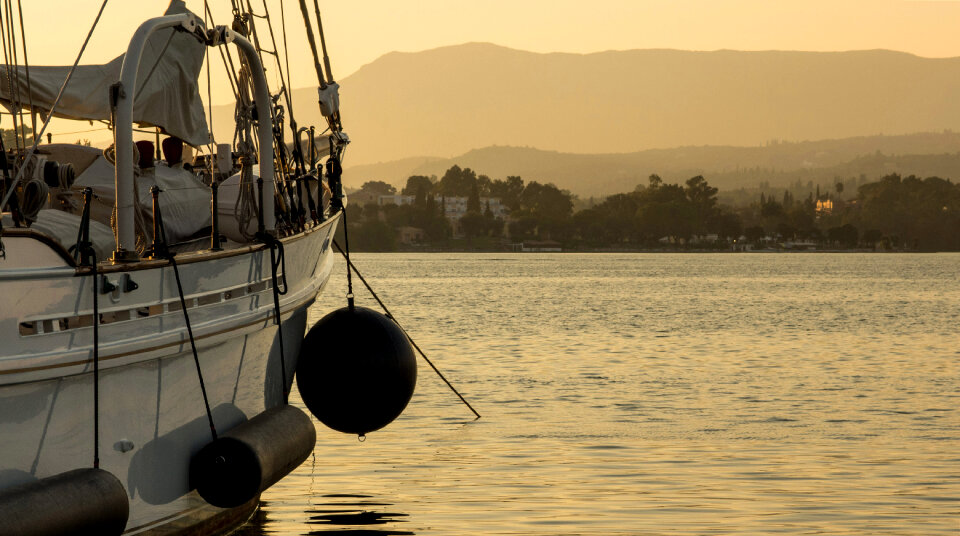 Luxury Sailboat In The Evening