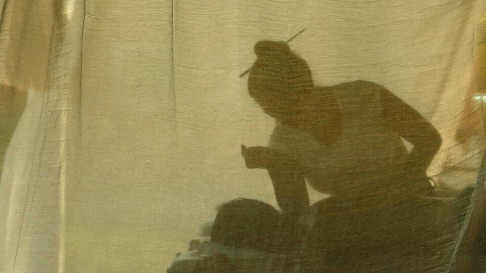Japanese Masseuse Behind The Curtain