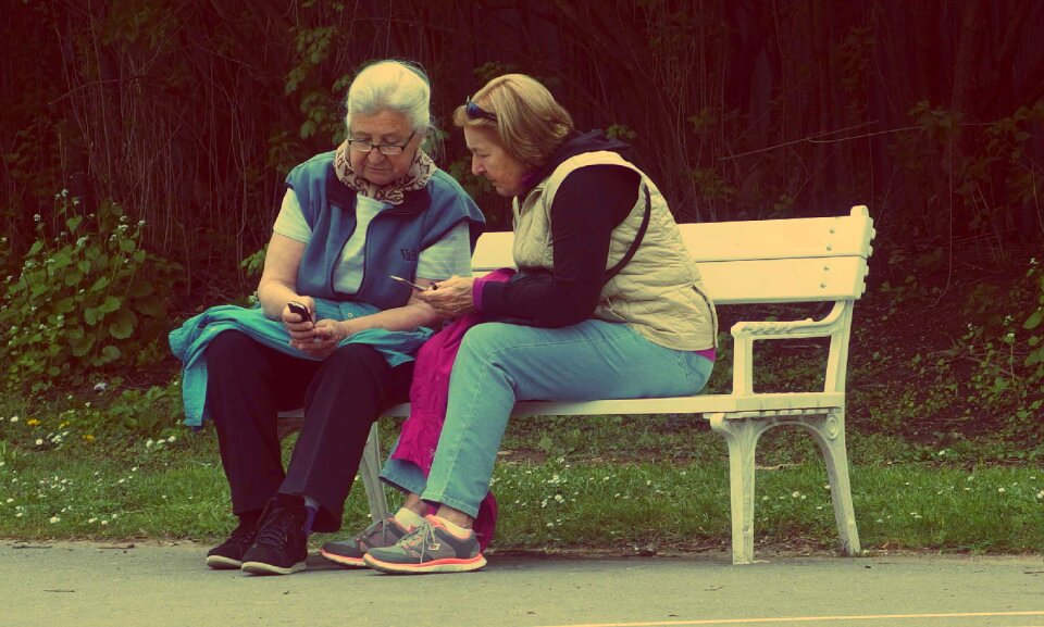 Retirees With Mobile Phone