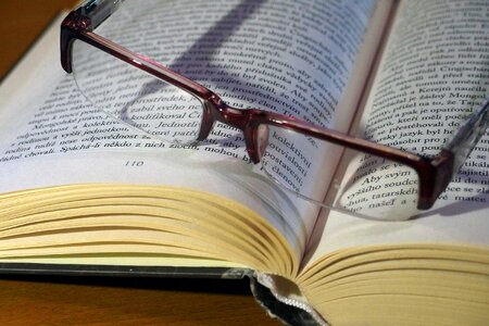 Glasses and Book photo