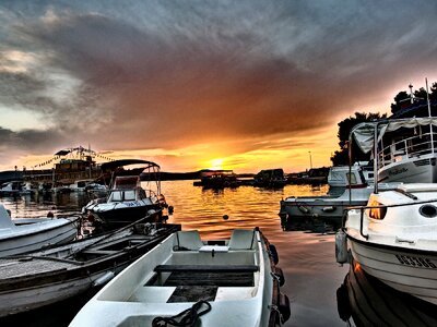 Sunset And Boats photo