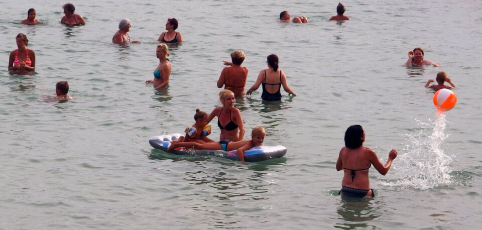 Family Basking In The Sea