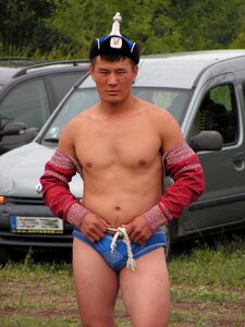 Mongolian wrestler photo