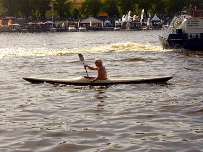 Man on kayak photo