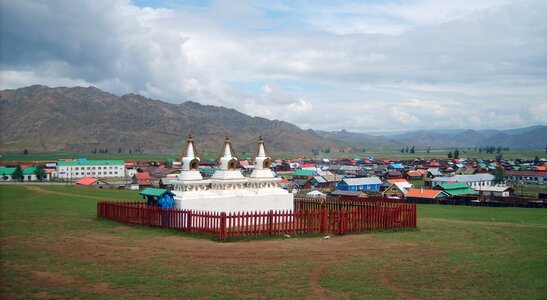 Fenced stupas in Mongolia