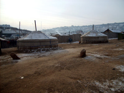 Yurts in cemetery of Ulaanbaatar