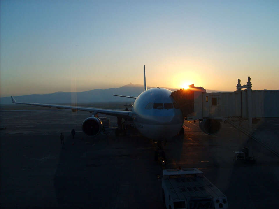 Airplane on Mongolian airport photo