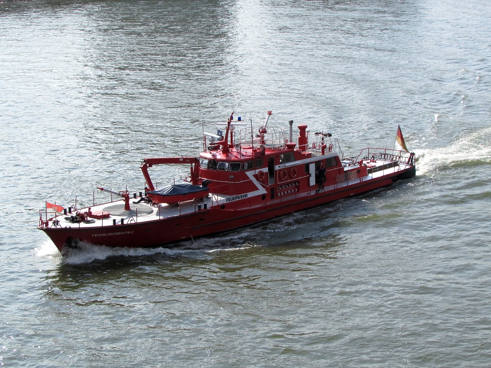 Fire ship rhine river
