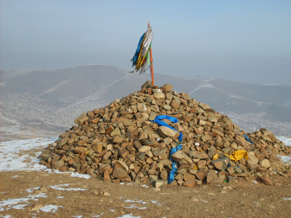 Mongolian sacred place – Ovoo photo