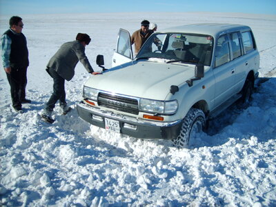 Car stuck in the snow – Mongolia