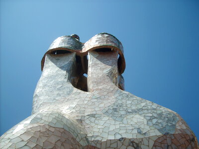 Chimneys on Casa Mila in Barcelona